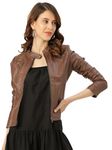 Leather Retail Faux Leather Women Regular Jacket (Brown)-M