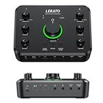 LEKATO USB Audio Interface for Recording Songwriting Streaming and Podcasting, Bluetooth, Studio Quality Recording, Audio Mixer with XLR/OTG/Recording/Monitor/Instrument Ports, Multi-Functional