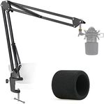 YOUSHARES MXL 770 990 Microphone Stand with Pop Filter - Mic Suspension Boom Scissor Arm Stand with Foam Windscreen for MXL Mics 990 770 by