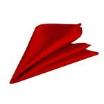 Trimming Shop Stylish Italian Square Satin Handkerchief for Formal Wear, Weddings, Prom, Celebration, Prom, Parties - Unisex, Classic Design (23cm, Deep Red)