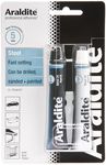 Araldite ARA-400010 Strong Adhesive for Steel | 5 Minute Fast Setting 2-Part Epoxy Glue | Solvent-Free Professional Grade Strength for Plumbing, Cars, Gates and Windows, 2 x 15ml, Clear, 2 Count