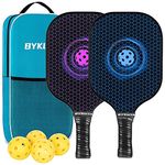 Cyrus Graphite Pickleball Paddle Set of 2, Lightweight Graphite Honeycomb Composite Core Paddles Sets of 2 Including Racket Bag and 4 Balls, USAPA Approved