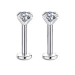 Candyfancy 16g 6mm 2/3/4mm Cubic Zirconia Gem Ear Cartilage Tragus Helix Studs Earrings Lip Labret Piercing