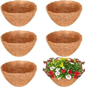 Halatool 6PCS Coco Fiber Liner 10 Inch Coconut Fiber Planter Liner 100% Natural Coco Fiber Liners for Planters Round Coco Coir Hanging Basket Liners for Flowers Vegetables