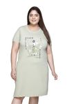 RYSH Women's Front Printed Cotton Plus Size Chemise,Pistachio Green,6XL