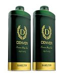 DENVER Hamilton Premium Body Talc - 300GM Each (Pack of 2) | Scented Talcum Powder for Men