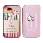 ZHIYE Children Makeup Brushes, 7Pcs Makeup Brush Set Foundation Eyebrow Eyeliner Brush Cosmetic Concealer Brushes for Kids Girls, Women trave - Pink with case