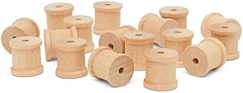 Wooden Spools 1/2 x 1/2 inch Pack of 100 Unfinished Mini Birch Wood Spools, Splinter-Free, for Crafts and Wood Jewelry by Woodpeckers