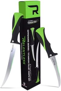 Relentless Knives - True Self Sharpening Knife - Fillet Knife Fishing, Curved Never Rust Blade and Perpetual Edge Sharpening Technology - Offshore Set