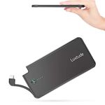 Luxtude 5000mAh Portable Charger for iPhone, Ultra Slim Mfi Apple Certified External Battery Pack Built in Lightning Cable, Fast Charging Power Bank for iPhone 12/11 Pro/X/XR/XS Max/8/7/6S/6 Plus/6