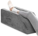 UBBCARE Leg Elevation Pillow for Leg/Knee Surgery Recovery, Memory Foam Leg Pillow with Velvet Washable Cover, Grey