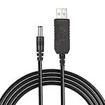 URAQT 5V to 12V USB to DC Hollow Plug Charging Cable for Vacuum Cleaner, Keyboard, Ip Camera, Router, Mini Lcd Monitor, 1M