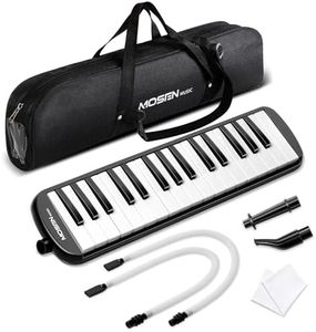 MOSEN 32-Key Melodica for Beginners - Easy Play Melody Instrument with Premium Sound, Non-Toxic ABS & Phosphor Bronze Reeds | Includes Carry Bag, Tube & Strap（Black）