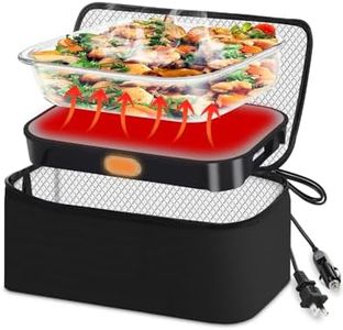 Dosevita Portable Oven Lunch Box Food Warmer 12V,24V,110V Mini Portable Oven Heated Lunch Box for Reheating and Cooking Meals for Car/Truck/Work/Travel/Home (Black)