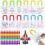 Zocipro 12Pcs DIY Graffiti Bags with 12 Stacking Crayons (7 Colors in 1), Kids Colouring Sets DIY Reusable Party Bags for Kids Birthday Christmas Gifts DIY Colour Bags