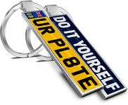 SONZE Personalised Keyring Number Plate with Name, Text, Logo & Photo - Double-Sided Custom Car License Plate Keyrings For Men & Women - Customised Keychain Perfect DIY Gift Idea