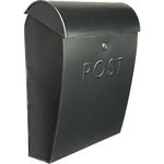 NACH Sylvia Modern Locking Mailbox, Euro Post Wall Mount Mailboxes for Outside, Rust Resilient Galvanized Steel Mailbox with Lock, Black Mailbox Lock and Key, 15 x 12 x 5.25 Inches, UH-1001LK