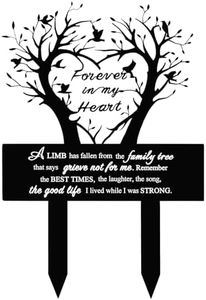 Garden Stake Graves Cemetery Decorations Metal Memorial Grave Markers Family Tree Graveyard Commemorative Plaque for Dad Mom Remembrance Plaque Stake Sympathy Graveside Decor Sign for Outdoor