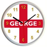 Key Expressions Personalised ENGLAND ST GEORGE'S CROSS/ENGLISH FLAG Wall Clock