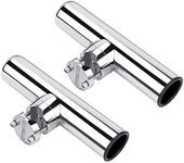 Fishing Rod Holders for Boat, 2 Pack Stainless Steel Rail Mount Rod Holders Clamp on 1" to 1-1/4" Rail for Fishing Boats, Kayaks, Canoes, and Other watercraft.