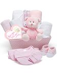 Baby Box Shop - 17 Baby Girl Gifts Newborn Ideal for Baby Baby Shower Shower Gifts Gifts & Christenings with New Baby Essentials for Newborn Girl and Plush Pink Teddy Bear