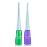 2Pcs Green Purple Liquid Eyeliner Set Colorful Eyeliner Liquid Matte Eye Liner Waterproof Highly Pigmented Colored Liquid Eyeliner Delineadores De Colores Para Ojos