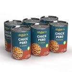 Abbie's Chick Peas 2400 g (400 g X 6 units) | Precooked Chickpeas Best For Indian Curry, Salad, Boiled | Ready To Eat & Ready To Cook Chickpeas (Set of 6)