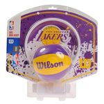 Wilson Mini NBA-Team Basketball Hoop, LOS ANGELES LAKERS, Plastic, White