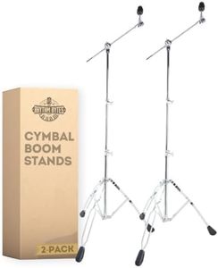 Rhythm Bytes Cymbal Boom Stands 2-Pack Heavy Duty, Convertible Design, Adjustable Height up to 67", Professional Quality Stands for Heavy Rides, Crashes and Toms