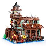 Sillbird Ideas Fishing Village Store House Mini Building Set, Architecture Display Building Toys, Creative Gift for Adults and Teens Boys Girls 8 9 10 11 12+ - 1831 Pieces