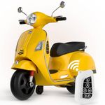 KidsROAR 12V Electric Bike for Kids with Remote Control, Battery Operated Scooter Bike for Boys & Girls, Wide Seat, Music & Lights, Safe Ride-On for 2-6 Years, Manual & Remote Control (Yellow)