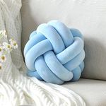 VBGYA Knot Pillow Ball, Soft Home Decorative Throw Pillows Cushion, Round Changeability Knotted Pillows, Modern Home Handmade Cushions for Bedroom, Sofa, Couch (8 Inch, Light Blue)