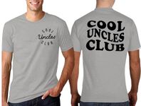 MOUSYA Cool Uncles Club Shirt for Men Cool Uncle T-Shirt Funny Uncle Gifts Fathers Day T-Shirt, Grey, XX-Large