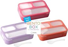 kinsho MINI Lunch-Box Snack Containers for Kids | SMALL Bento-Box Portion Container | Toddler Pre-School | Leak-proof Boxes for Work, Travel | Best for Adults Boys Girls | Pink Purple, Coral 3 pack