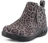 Therafit Tuscany Women's Leather Arch Support Boot - for Plantar Fasciitis/Foot Pain Leopard / 37