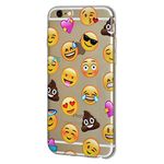 Amzer Soft Gel Crystal Clear Transparent Emoji TPU Skin Case for iPhone 6/6s, Mixed Emotions with Poop