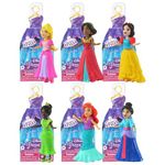 Disney Princess Secret Styles Articulated 9cm 3.5" Identified Doll Sets - Series 4 All 6 - Rapunzel, Tiana, Snow White, Ariel, Mulan & Jasmine