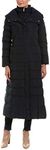 Cole Haan Women's Taffeta Quilted Long Down Coat, Navy, X-Small