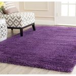 Rentoor Modern Fluffy Fur Rug Anti Slip Ultra Soft Shaggy Carpet for Living Room, Bedroom, Guest Room (Purple Plain 3x5 Feet)