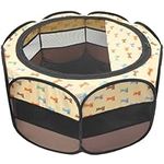 TiereCare Small Animal Playpen with Zippered Cover Portable Outdoor Indoor Pet Tent for Guinea Pig Rabbit Hamster Kitten Chinchilla