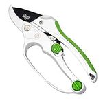 Ratchet Pruning Shears – Cate’s Garden 8” Easy Action Anvil-Type Pruners Designed for Effortless Trimming of Hedges and Tree Limbs - Heavy Duty SK5 High Carbon Blades for Long-Lasting Durability