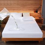 Small Double Mattress Protector Waterproof Mattress Cover Fitted Kids Soft Bed Sheet Breathable Mattress Protection Washable Bed Cover 30cm Deep Fitted (120x200cm)