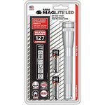 Maglite Mini LED 2-Cell AA Flashlight with Holster, Silver