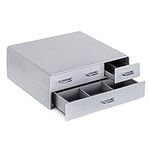 Navaris Coffee Pod Holder with 4 Drawers - Compatible with Nespresso, CBTL, K-Cups, Verismo - Capsule Storage Organizer 2-Tier Container Box - Grey