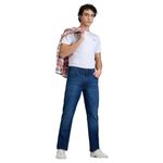 Men Blue Straight Fit Mid Rise Stretchable Jeans