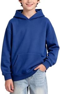 PATPAT Boys Blue Hoodies Kangaroo Pocket Pullover Hooded Sweatshirt 11-12Y