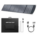 Ecosonique 400W Portable Solar Panel for Most Power Stations, Foldable & Lightweight Solar Suitcase with Kickstands, 40V MC4 & Multi-Output for Solar Generators, RVs, Camping, and Outdoor Use