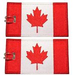 Luggage Tags, Canadian Flag, Embroidered, 2 Pack, 15 COLORS, NEVER BREAK!