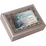 Cottage Garden Precious Daughter Brushed Pewter Jeweled Music Box Plays You Light Up My Life