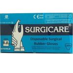 Surgicare Disposable surgical rubber gloves (pack of 10 pairs) (white, 6)